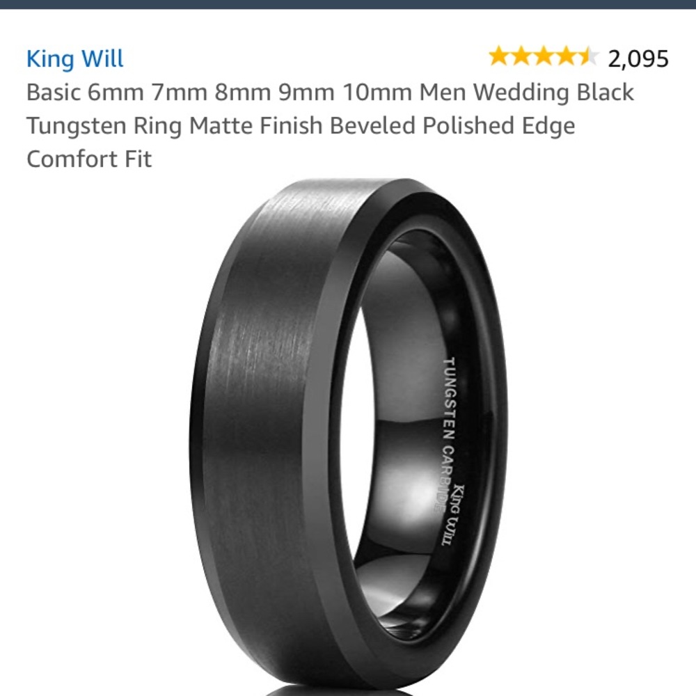 GUC: King Will Tungsten Carbide Men’s Ring.